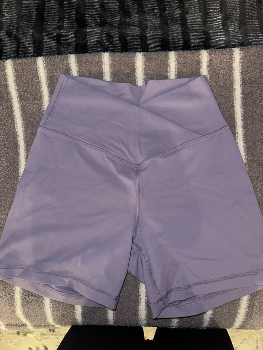 CRZ Criss Cross Biker Shorts - Lavender Size Small